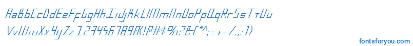 フォントBluejulyc – 白い背景に青い文字