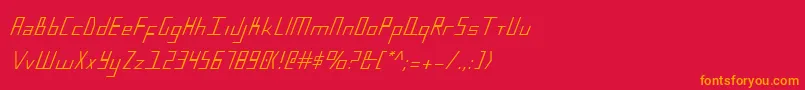 フォントBluejulyc – 赤い背景にオレンジの文字