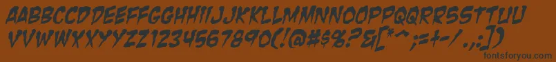 ZombieGutsItalic-fontti – mustat fontit ruskealla taustalla