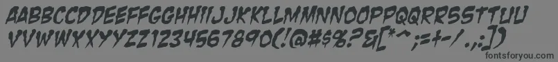 ZombieGutsItalic Font – Black Fonts on Gray Background