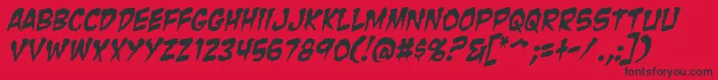 ZombieGutsItalic Font – Black Fonts on Red Background