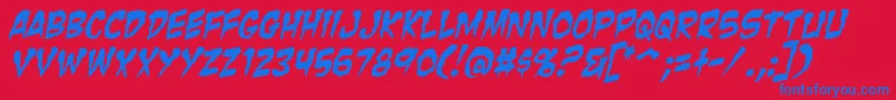 ZombieGutsItalic Font – Blue Fonts on Red Background