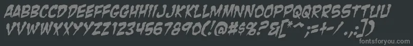 ZombieGutsItalic Font – Gray Fonts on Black Background