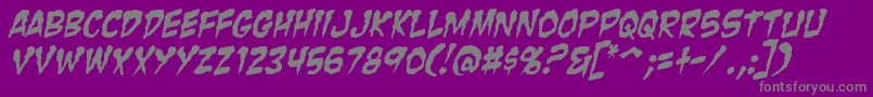 ZombieGutsItalic Font – Gray Fonts on Purple Background
