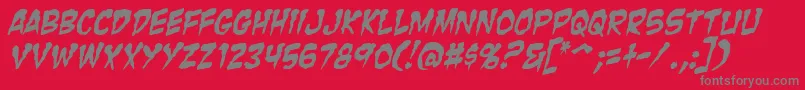 ZombieGutsItalic Font – Gray Fonts on Red Background