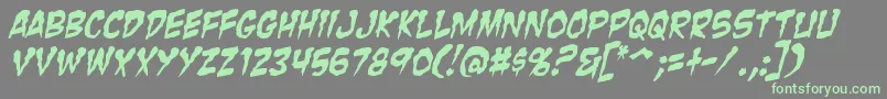 ZombieGutsItalic Font – Green Fonts on Gray Background