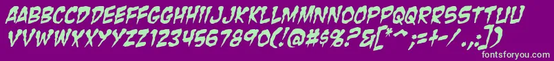 ZombieGutsItalic Font – Green Fonts on Purple Background