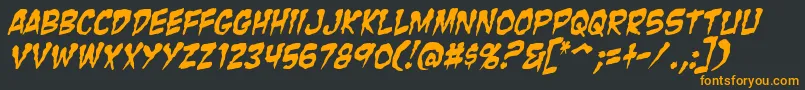 ZombieGutsItalic Font – Orange Fonts on Black Background