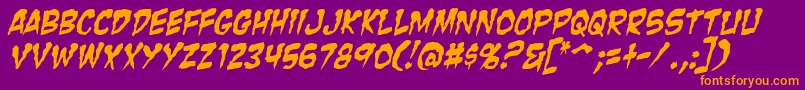 ZombieGutsItalic Font – Orange Fonts on Purple Background