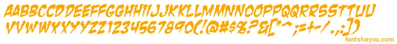 ZombieGutsItalic-Schriftart – Orangefarbene Schriften auf weißem Hintergrund