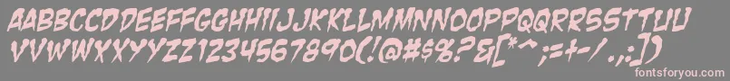 ZombieGutsItalic-Schriftart – Rosa Schriften auf grauem Hintergrund