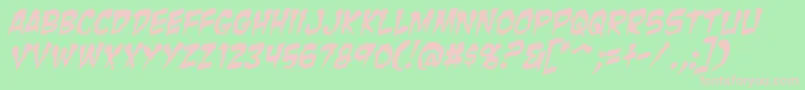ZombieGutsItalic Font – Pink Fonts on Green Background