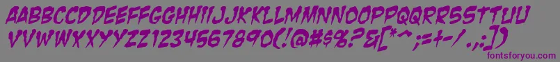 ZombieGutsItalic Font – Purple Fonts on Gray Background