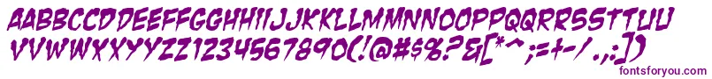 ZombieGutsItalic Font – Purple Fonts on White Background