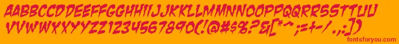 ZombieGutsItalic Font – Red Fonts on Orange Background