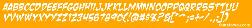 ZombieGutsItalic Font – White Fonts on Orange Background