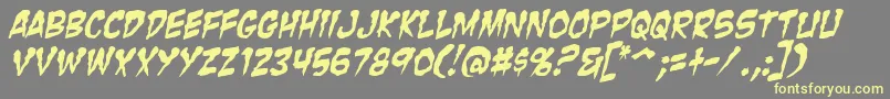 Czcionka ZombieGutsItalic – żółte czcionki na szarym tle
