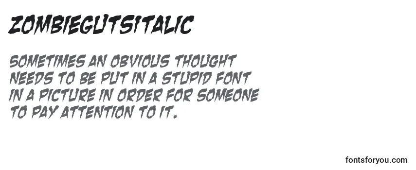 Review of the ZombieGutsItalic Font