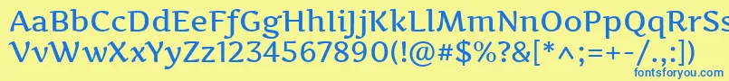 Czcionka ArtifikaRegular – niebieskie czcionki na żółtym tle