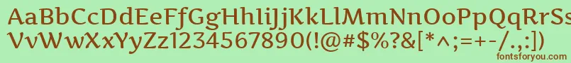 ArtifikaRegular Font – Brown Fonts on Green Background