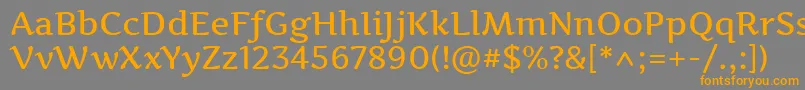 ArtifikaRegular-fontti – oranssit fontit harmaalla taustalla