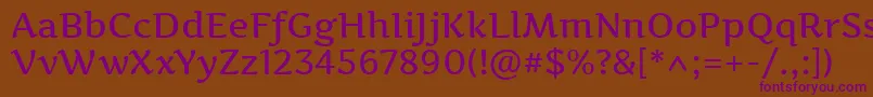 ArtifikaRegular Font – Purple Fonts on Brown Background