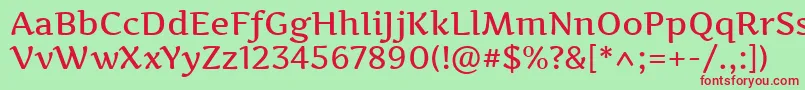 ArtifikaRegular Font – Red Fonts on Green Background