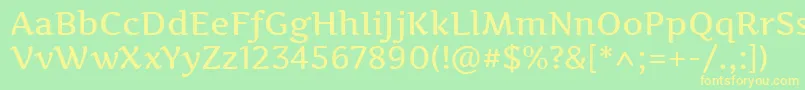 Шрифт ArtifikaRegular – жёлтые шрифты на зелёном фоне