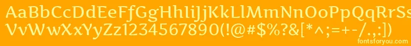フォントArtifikaRegular – オレンジの背景に黄色の文字