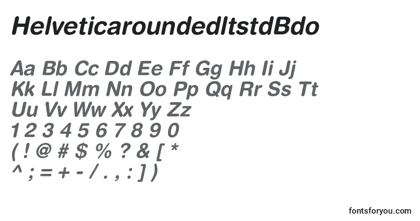 Czcionka HelveticaroundedltstdBdo – alfabet, cyfry, specjalne znaki