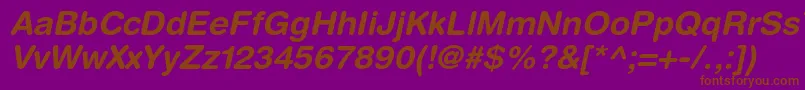 Шрифт HelveticaroundedltstdBdo – коричневые шрифты на фиолетовом фоне