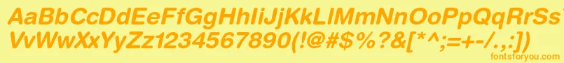 HelveticaroundedltstdBdo Font – Orange Fonts on Yellow Background