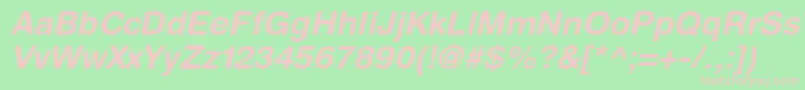 HelveticaroundedltstdBdo Font – Pink Fonts on Green Background