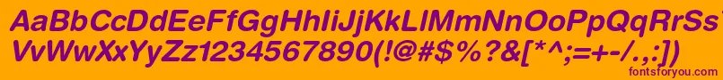 HelveticaroundedltstdBdo Font – Purple Fonts on Orange Background