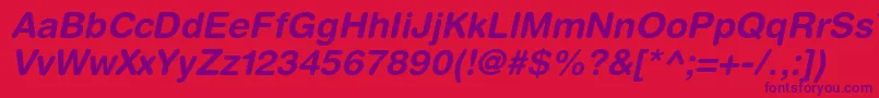 HelveticaroundedltstdBdo-fontti – violetit fontit punaisella taustalla