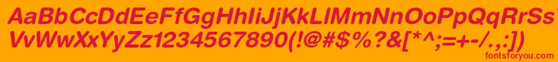 HelveticaroundedltstdBdo Font – Red Fonts on Orange Background