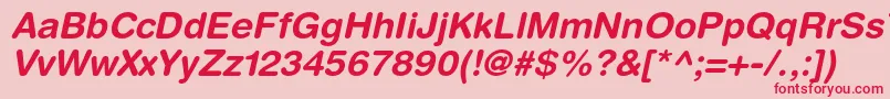 HelveticaroundedltstdBdo Font – Red Fonts on Pink Background
