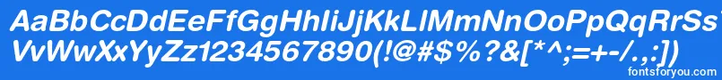 フォントHelveticaroundedltstdBdo – 青い背景に白い文字