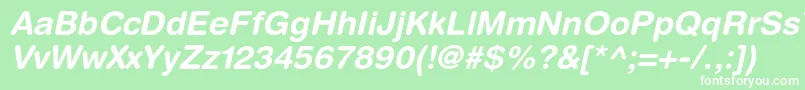 HelveticaroundedltstdBdo Font – White Fonts on Green Background