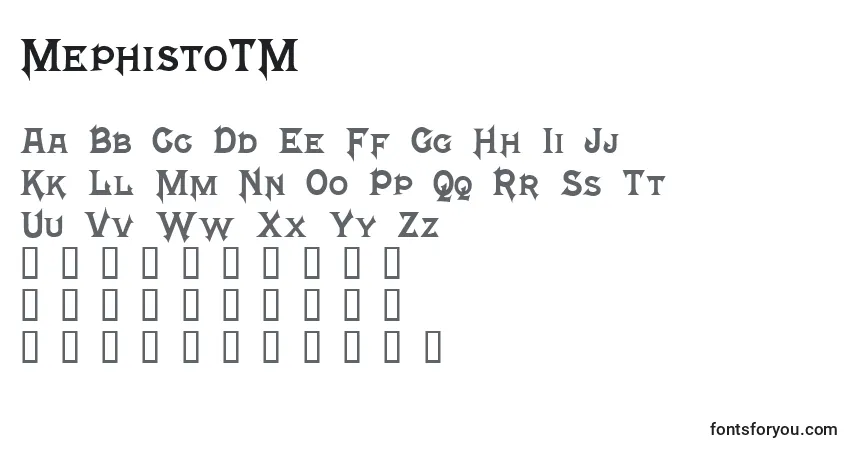 Schriftart MephistoTM – Alphabet, Zahlen, spezielle Symbole