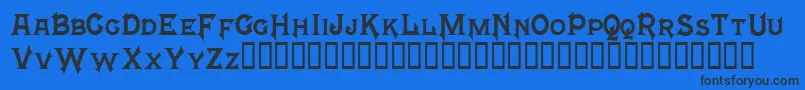 MephistoTM Font – Black Fonts on Blue Background