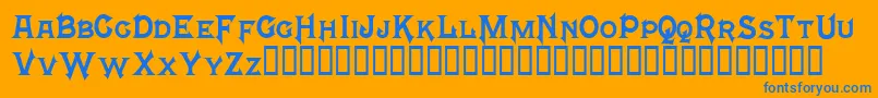 MephistoTM Font – Blue Fonts on Orange Background