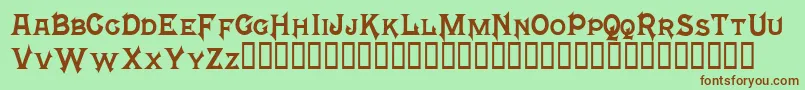 MephistoTM Font – Brown Fonts on Green Background