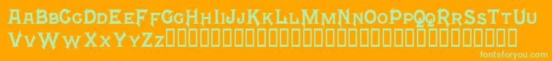MephistoTM Font – Green Fonts on Orange Background