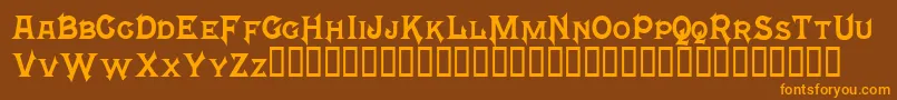 MephistoTM Font – Orange Fonts on Brown Background