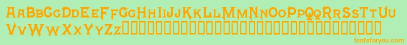 MephistoTM Font – Orange Fonts on Green Background