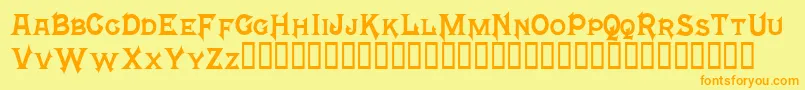 MephistoTM Font – Orange Fonts on Yellow Background