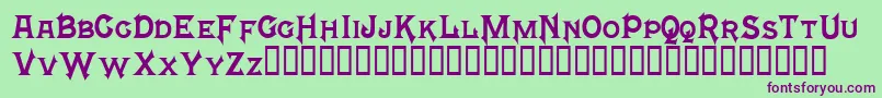 MephistoTM Font – Purple Fonts on Green Background