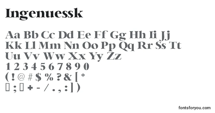 Schriftart Ingenuessk – Alphabet, Zahlen, spezielle Symbole
