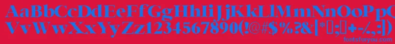 フォントIngenuessk – 赤い背景に青い文字